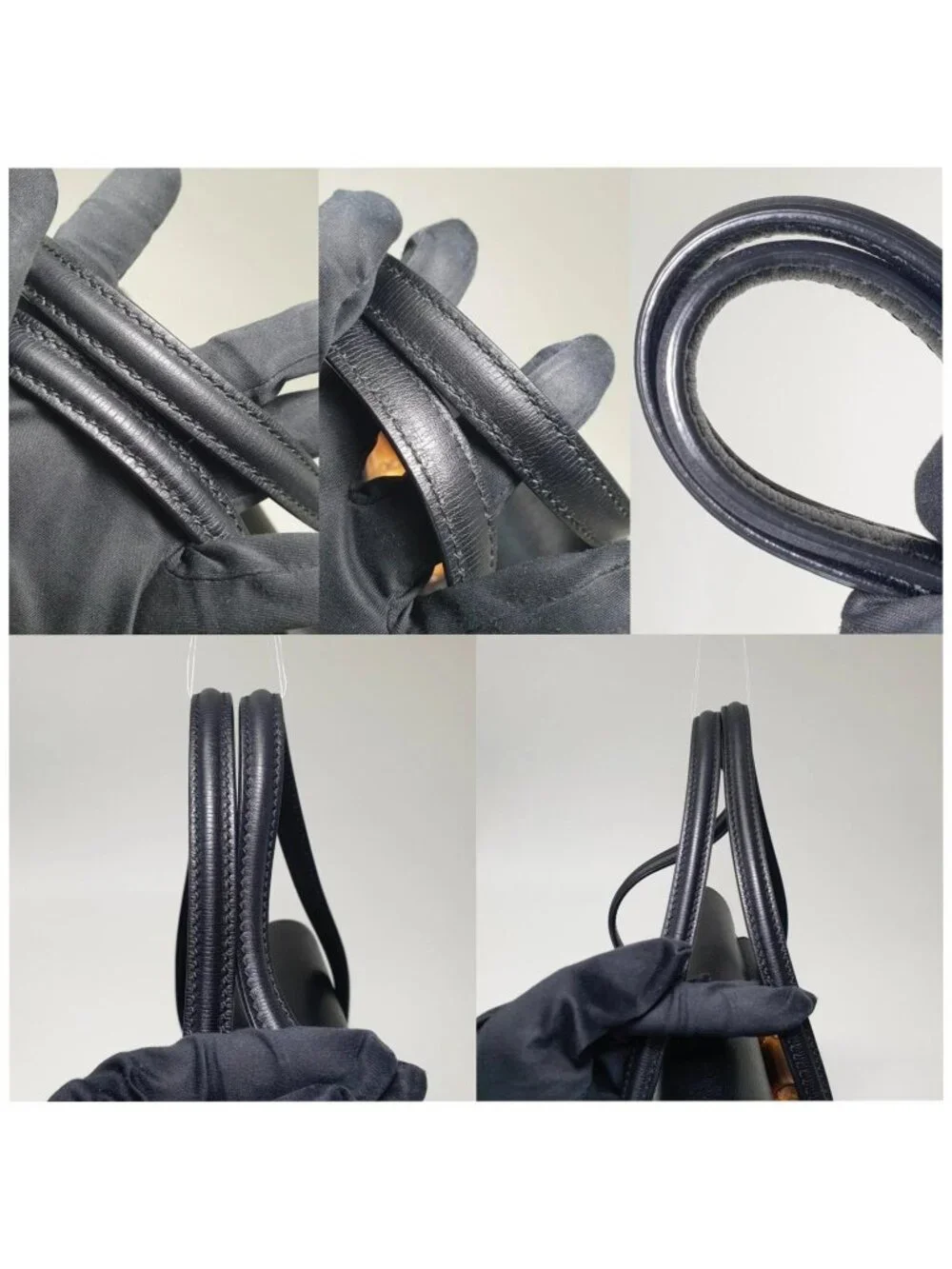 Authentic Gucci Bamboo Daily Black Leather Top Handle Bag